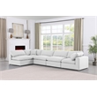 Meridian Furniture Comfy White Linen Textured Fabric 5-Pc. Modular Sectional