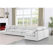 Meridian Furniture Comfy White Linen Textured Fabric 5-Pc. Modular Sectional