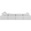 Meridian Furniture Comfy White Linen Textured Fabric 5-Pc. Modular Sectional