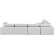 Meridian Furniture Comfy White Linen Textured Fabric 5-Pc. Modular Sectional