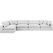Meridian Furniture Comfy White Linen Textured Fabric 5-Pc. Modular Sectional