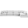 Meridian Furniture Comfy White Linen Textured Fabric 5-Pc. Modular Sectional