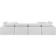 Meridian Furniture Comfy White Linen Textured Fabric 6-Pc. Modular Sectional