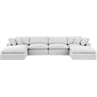 Meridian Furniture Comfy White Linen Textured Fabric 6-Pc. Modular Sectional
