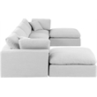 Meridian Furniture Comfy White Linen Textured Fabric 6-Pc. Modular Sectional