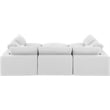 Meridian Furniture Comfy White Linen Textured Fabric 6-Pc. Modular Sectional