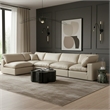 Meridian Furniture Comfy Cream Vegan Leather 5-Pc. Modular Sectional