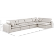 Meridian Furniture Comfy Cream Vegan Leather 5-Pc. Modular Sectional