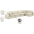 Meridian Furniture Comfy Cream Vegan Leather 5-Pc. Modular Sectional