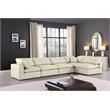 Meridian Furniture Comfy Cream Vegan Leather 5-Pc. Modular Sectional