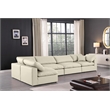 Meridian Furniture Comfy Cream Vegan Leather 5-Pc. Modular Sectional