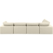 Meridian Furniture Comfy Cream Vegan Leather 5-Pc. Modular Sectional