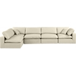 Meridian Furniture Comfy Cream Vegan Leather 5-Pc. Modular Sectional