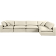 Meridian Furniture Comfy Cream Vegan Leather 5-Pc. Modular Sectional