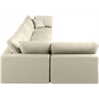 Meridian Furniture Comfy Cream Vegan Leather 5-Pc. Modular Sectional