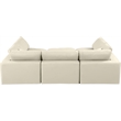 Meridian Furniture Comfy Cream Vegan Leather 6-Pc. Modular Sectional