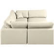 Meridian Furniture Comfy Cream Vegan Leather 6-Pc. Modular Sectional