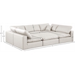 Meridian Furniture Comfy Cream Vegan Leather 6-Pc. Modular Sectional