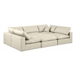 Meridian Furniture Comfy Cream Vegan Leather 6-Pc. Modular Sectional