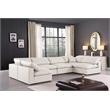 Meridian Furniture Comfy Cream Vegan Leather 6-Pc. Modular Sectional