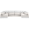 Meridian Furniture Comfy Cream Vegan Leather 6-Pc. Modular Sectional