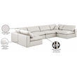 Meridian Furniture Comfy Cream Vegan Leather 6-Pc. Modular Sectional