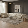 Meridian Furniture Comfy Cream Vegan Leather 7-Pc. Modular Sectional