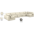 Meridian Furniture Comfy Cream Vegan Leather 7-Pc. Modular Sectional