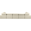 Meridian Furniture Comfy Cream Vegan Leather 7-Pc. Modular Sectional