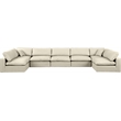 Meridian Furniture Comfy Cream Vegan Leather 7-Pc. Modular Sectional