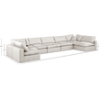 Meridian Furniture Comfy Cream Vegan Leather 7-Pc. Modular Sectional