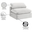 Meridian Furniture Comfy Cream Velvet Armless Chair