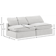Meridian Furniture Comfy Cream Velvet 2-Pc. Modular Sofa