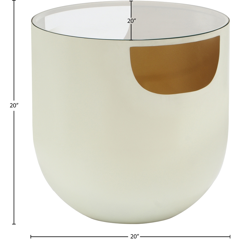 Meridian Furniture Doma Cream / Gold End Table