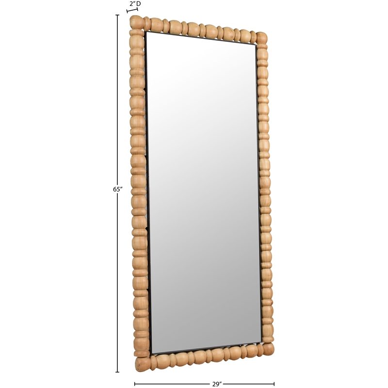 Meridian Furniture Aubrey Bleached Natural Oak Mirror