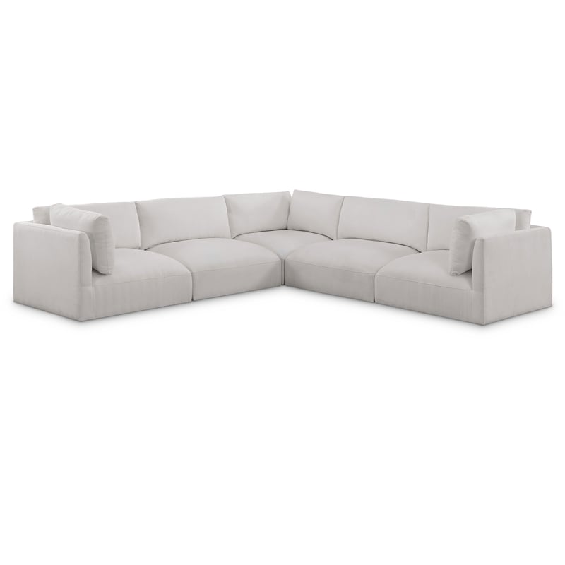 Meridian Furniture Ease Cream Fabric Modular Sectional