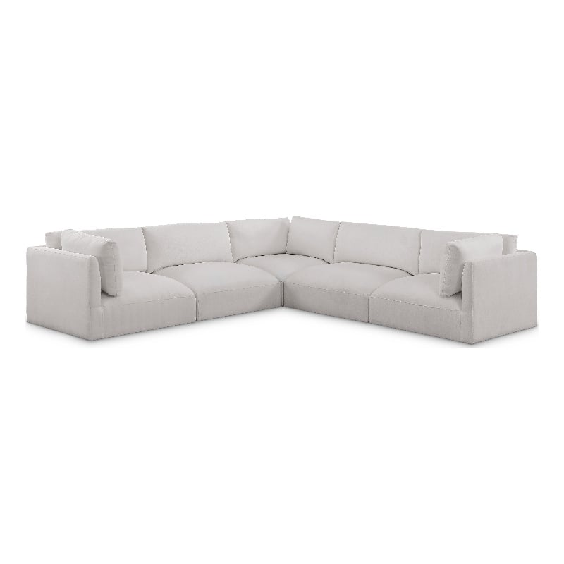 Meridian Furniture Ease Cream Fabric Modular Sectional