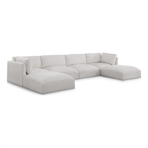Meridian Furniture Ease Cream Fabric Modular Sectional