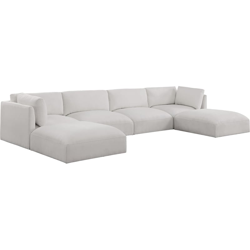 Meridian Furniture Ease Cream Fabric Modular Sectional
