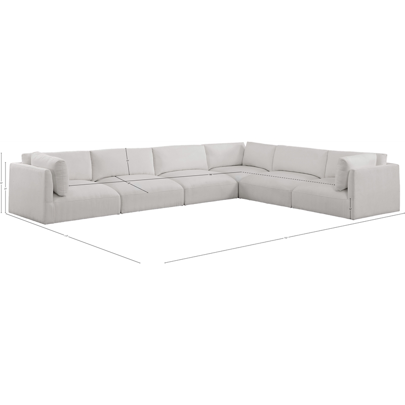 Meridian Furniture Ease Cream Fabric Modular Sectional