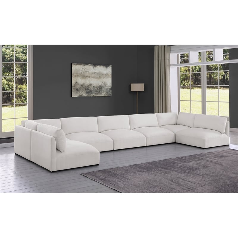 Meridian Furniture Ease Cream Fabric Modular Sectional