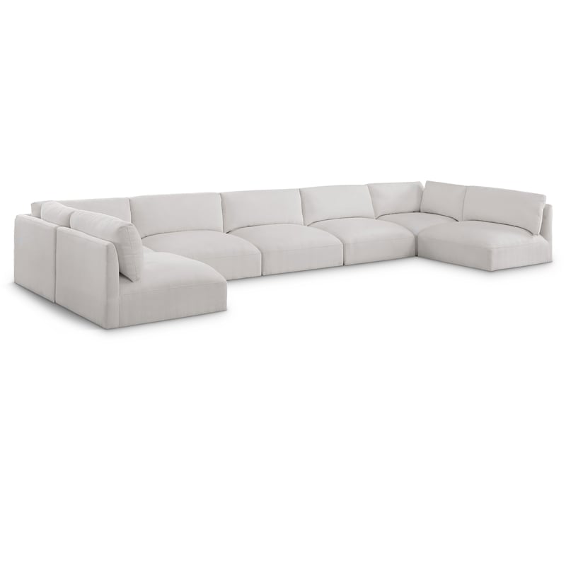 Meridian Furniture Ease Cream Fabric Modular Sectional