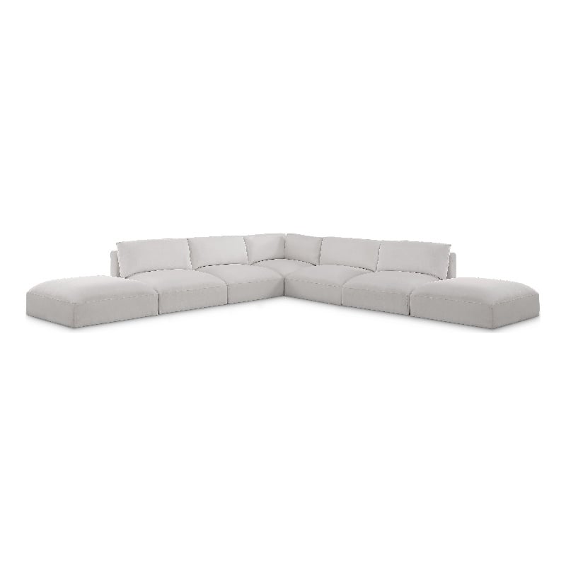 Meridian Furniture Ease Cream Fabric Modular Sectional