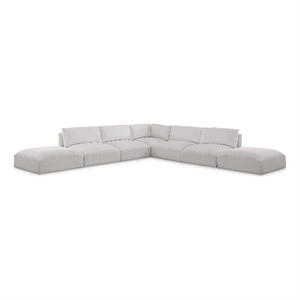 Meridian Furniture Ease Cream Fabric Modular Sectional