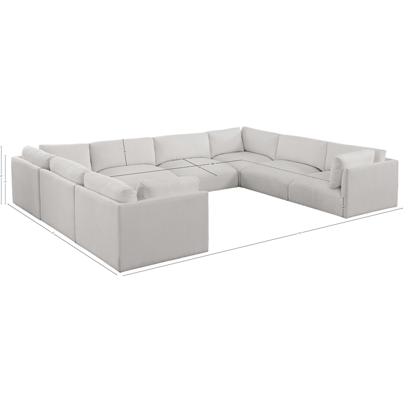 Meridian Furniture Ease Cream Fabric Modular Sectional