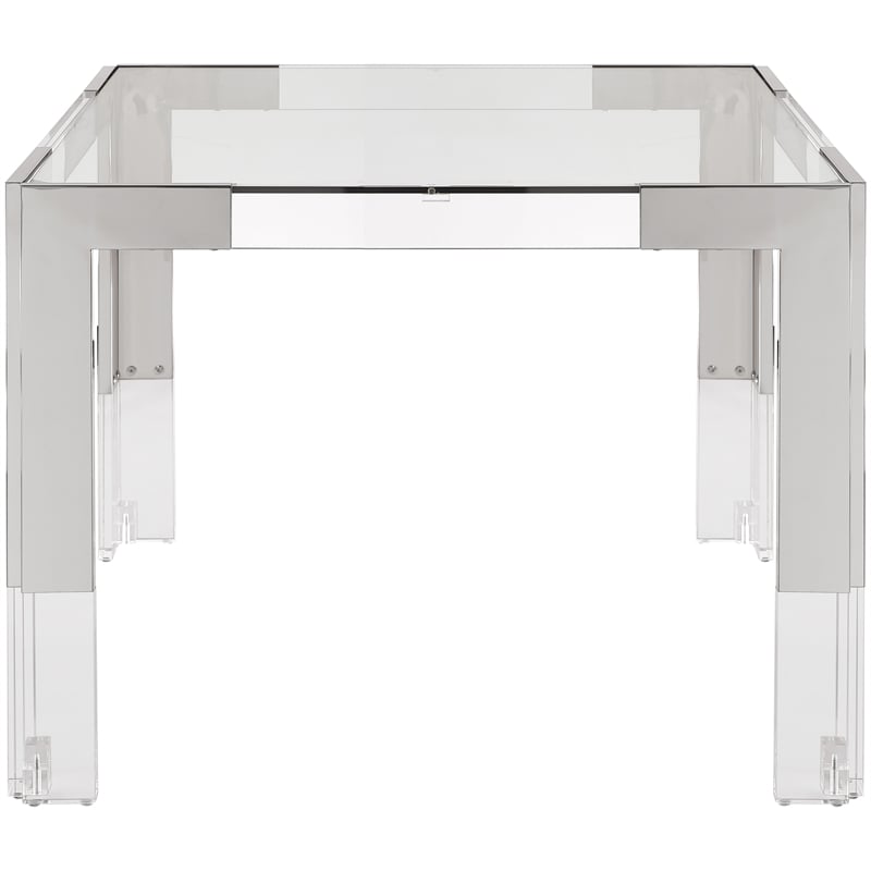 Meridian Furniture Casper Chrome Stainless Steel and Acrylic Dining / Game Table