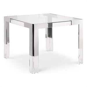 Meridian Furniture Casper Chrome Stainless Steel and Acrylic Dining / Game Table
