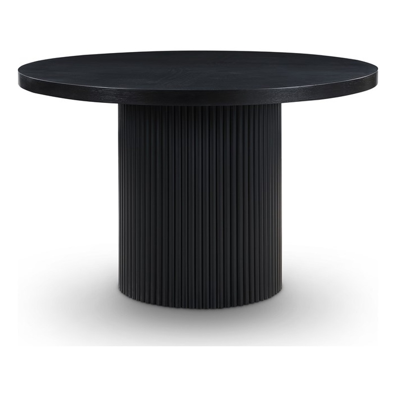 Meridian Furniture Belinda Round Black Solid Wood and Oak Veneer Dining Table