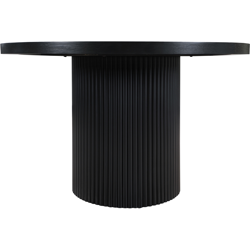 Meridian Furniture Belinda Round Black Solid Wood and Oak Veneer Dining Table
