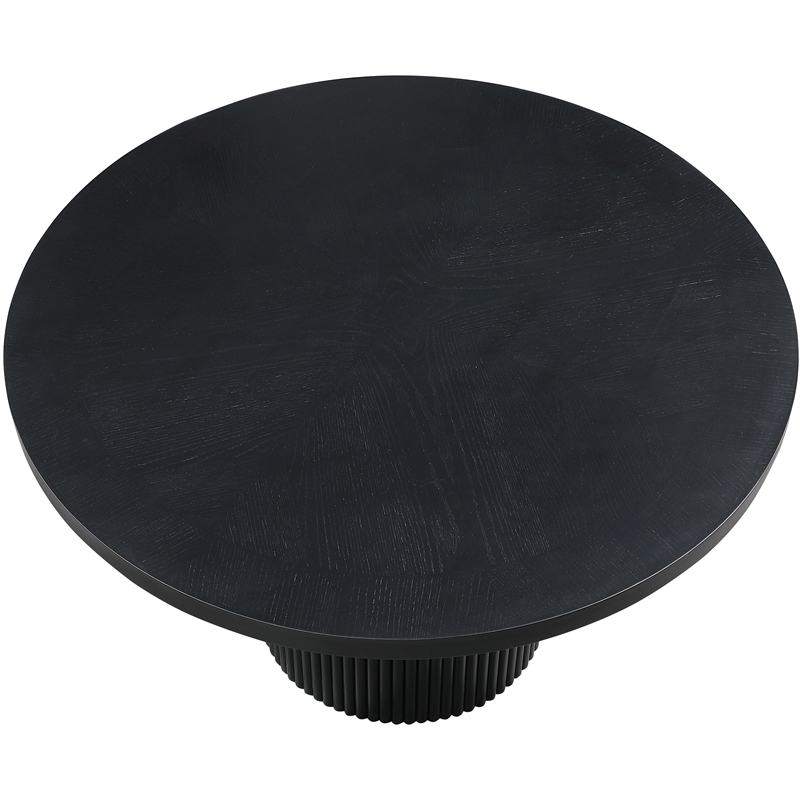 Meridian Furniture Belinda Round Black Solid Wood and Oak Veneer Dining Table